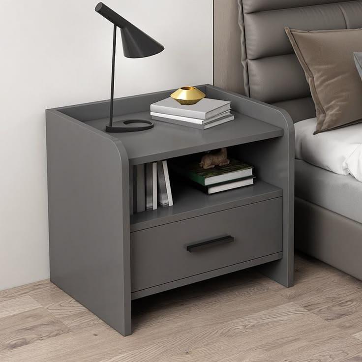 Simple Grey Bedside drawer