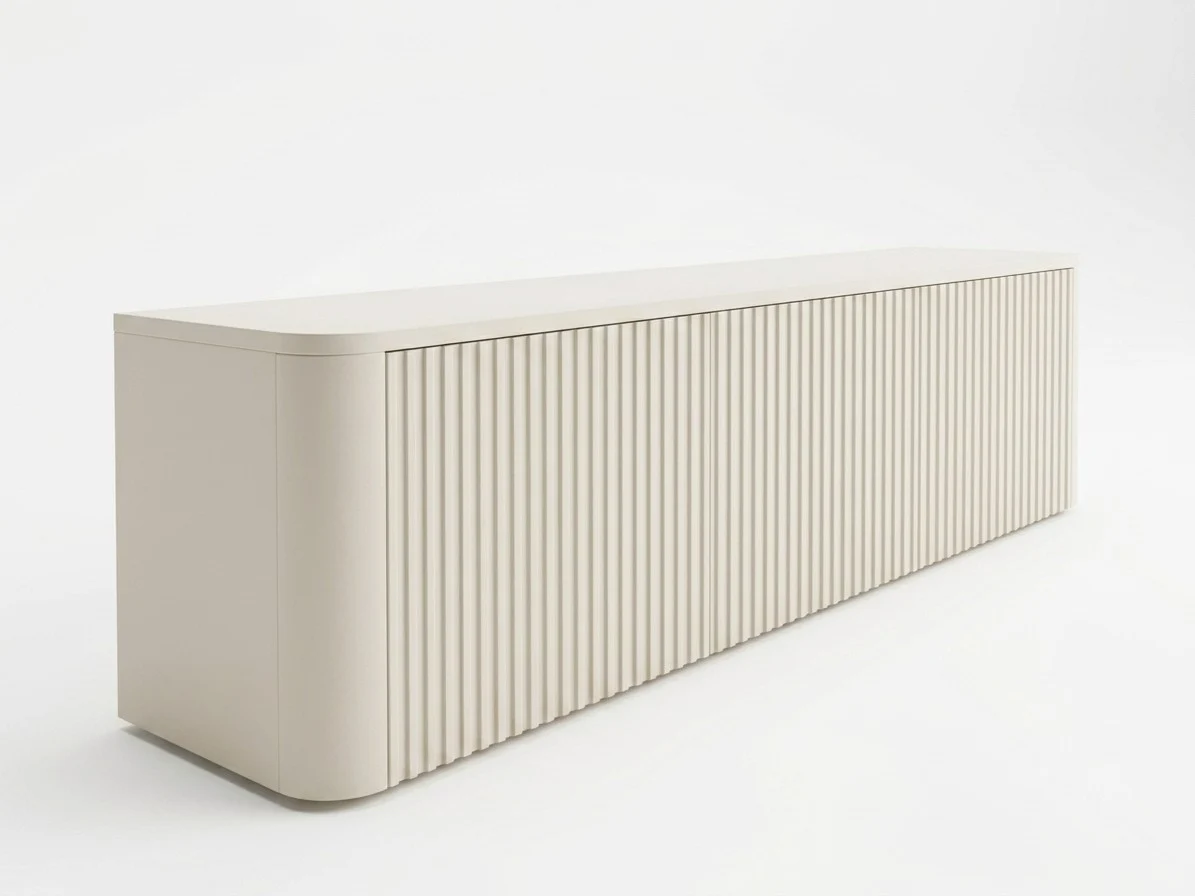 Fluted Cream TV Stand 3 - Furniture Place Kenya