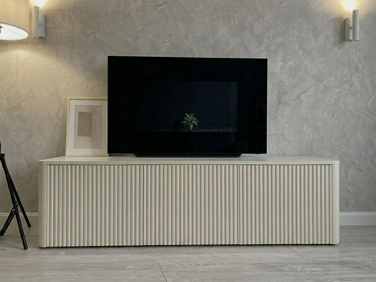 Fluted Cream TV Stand 2 - Furniture Place Kenya