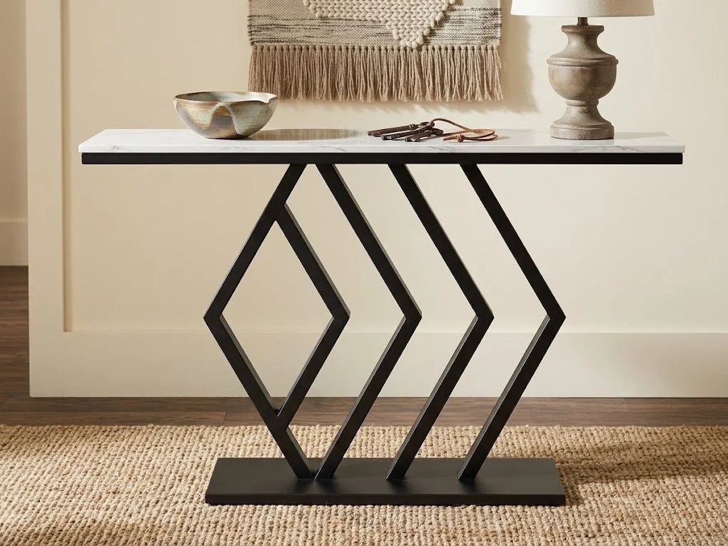 Marble Top Geometric Console Table 1 - Furniture Place Kenya