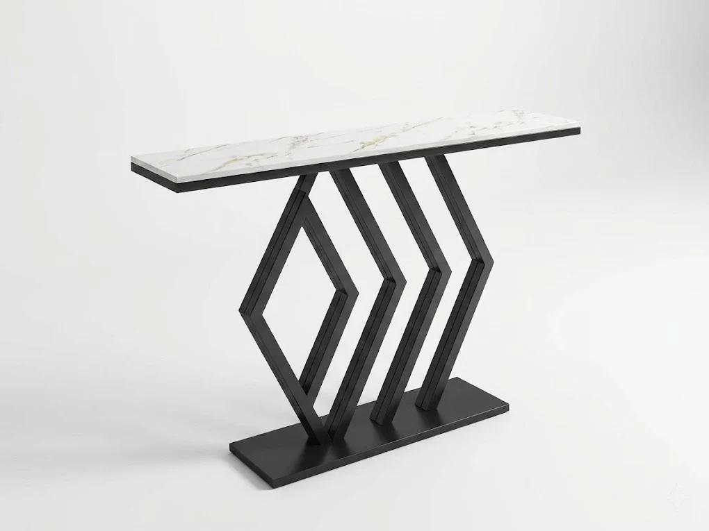 Marble Top Geometric Console Table 2 - Furniture Place Kenya