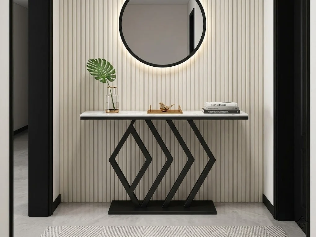 Marble Top Geometric Console Table 3 - Furniture Place Kenya