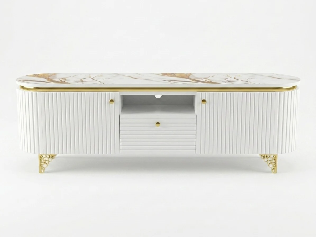 Ridged Gold Accent TV Stand 5 - Furniture Place Kenya