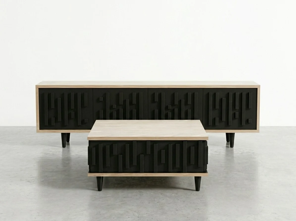 Ridge Groove Tv Stand & Coffee Table 2 - Furniture Place Kenya