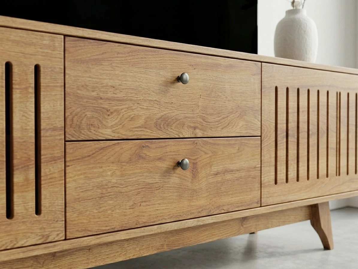 Scandinavian Royal Teak grooved TV Stand 2 - Furniture Place Kenya
