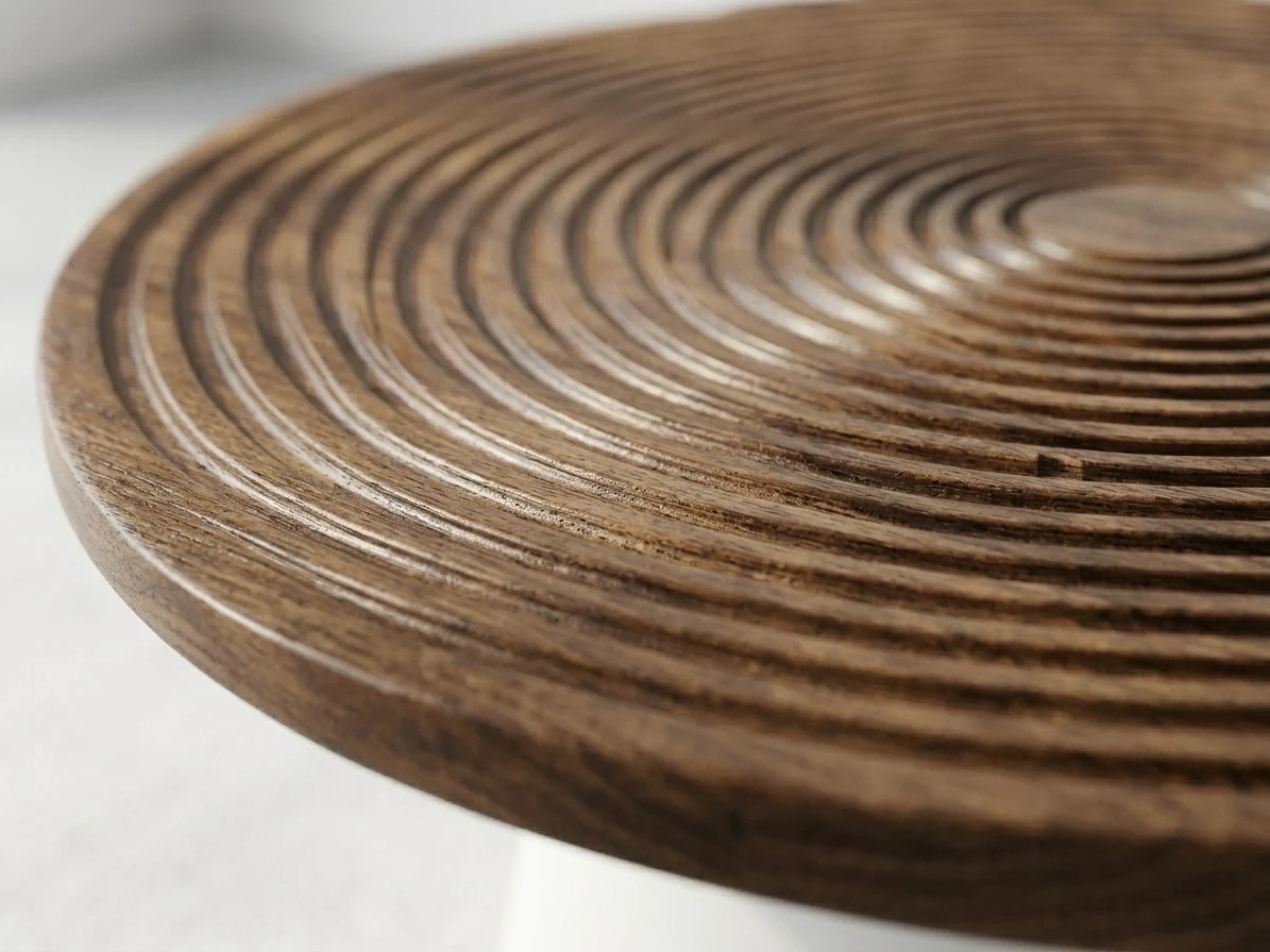 Spiral Groove Round Coffee Table Set 3 - Furniture Place Kenya