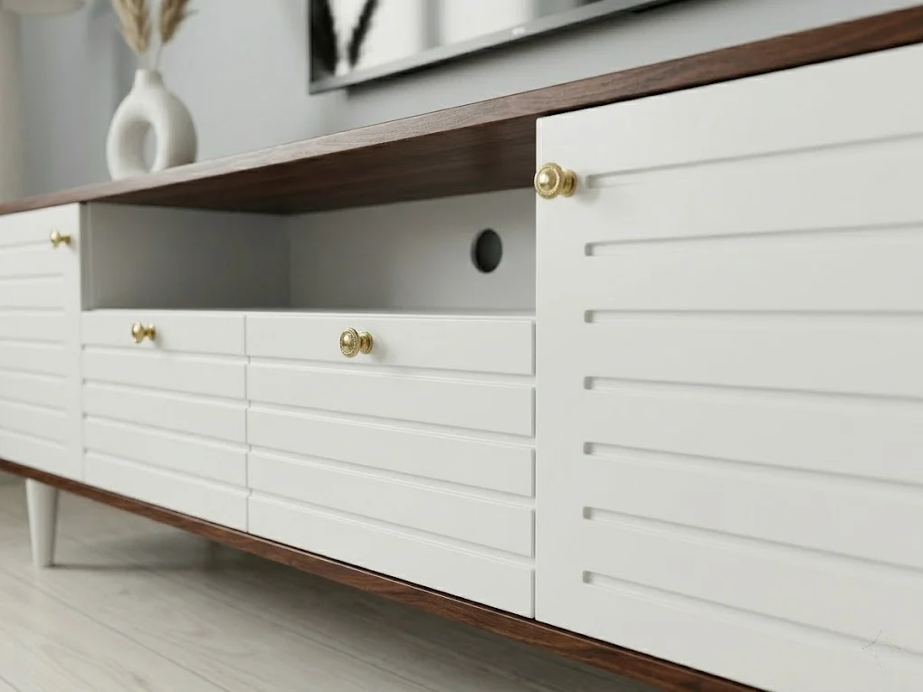 Walnut & White Square Coffee Table & Tv Stand set 4 - Furniture Place Kenya