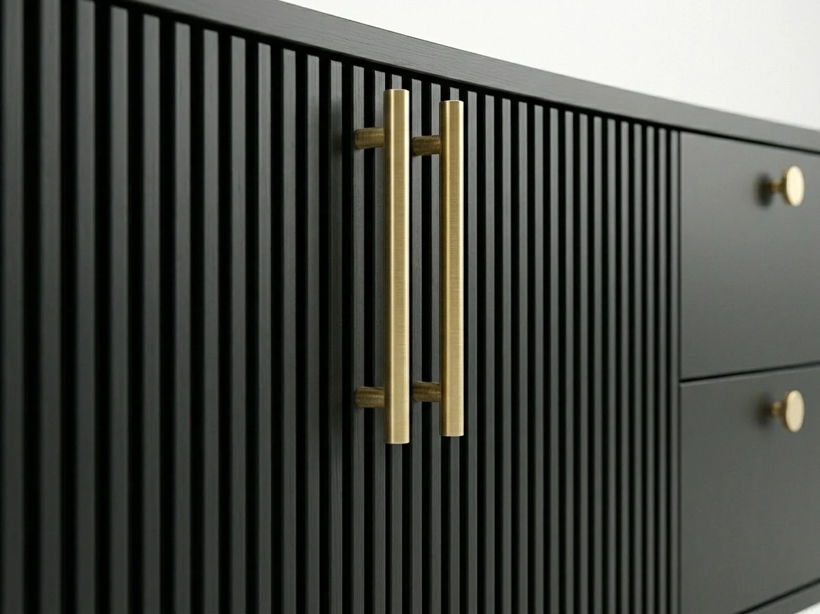 Low Height Black Fluted Tv Stand 5 - Furniture Place Kenya