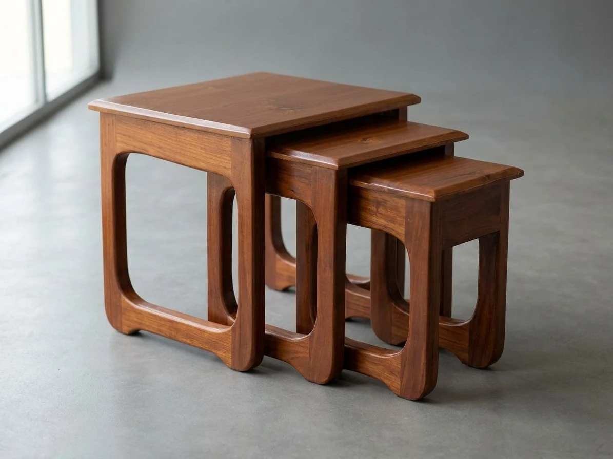 3-Piece Wooden Nesting Tables Set 1 - Furniture Place Kenya