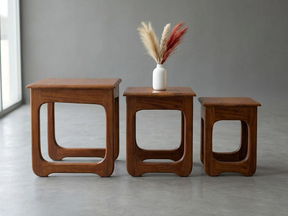 3-Piece Wooden Nesting Tables Set 3 - Furniture Place Kenya
