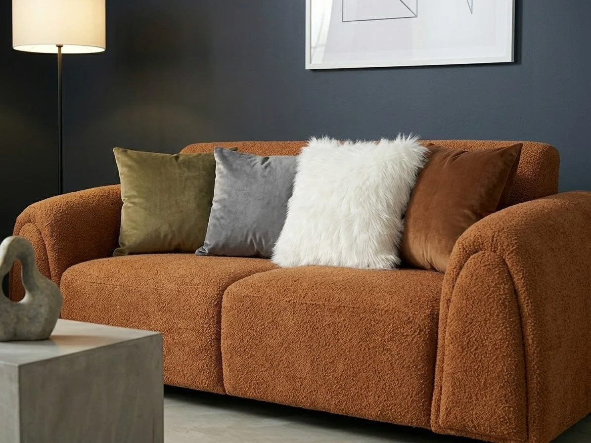 Ivory Boucle Sofa Set with Arched Arms 2 - Furniture Place Kenya