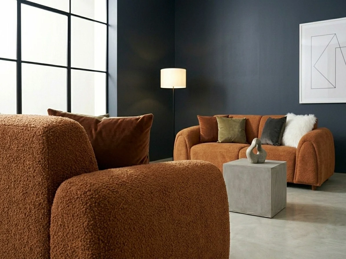 Ivory Boucle Sofa Set with Arched Arms 5 - Furniture Place Kenya