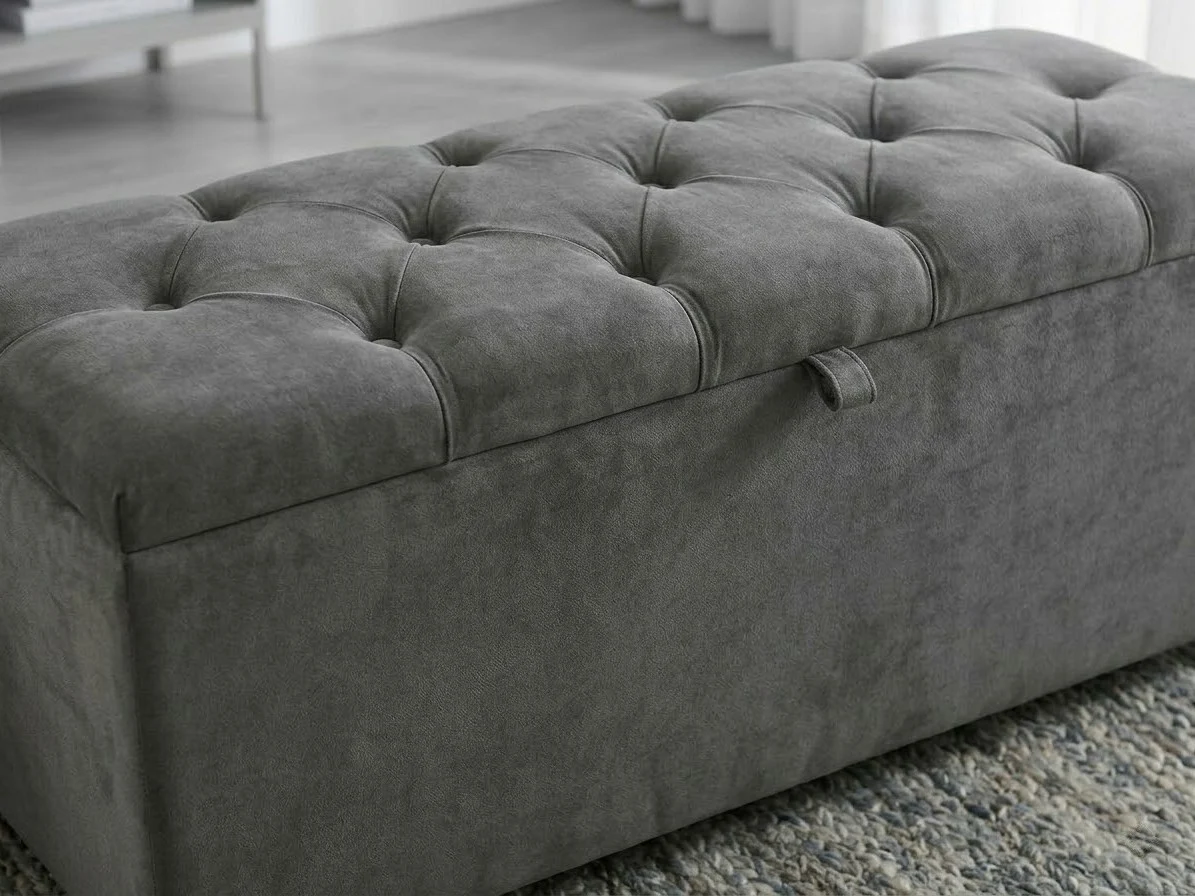 Grey Tufted Ottoman with Storage 4 - Furniture Place Kenya