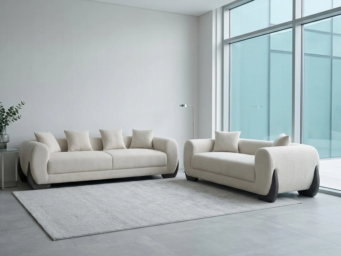 Cloud Curve Boucle Sofa Set 1 - Furniture Place Kenya